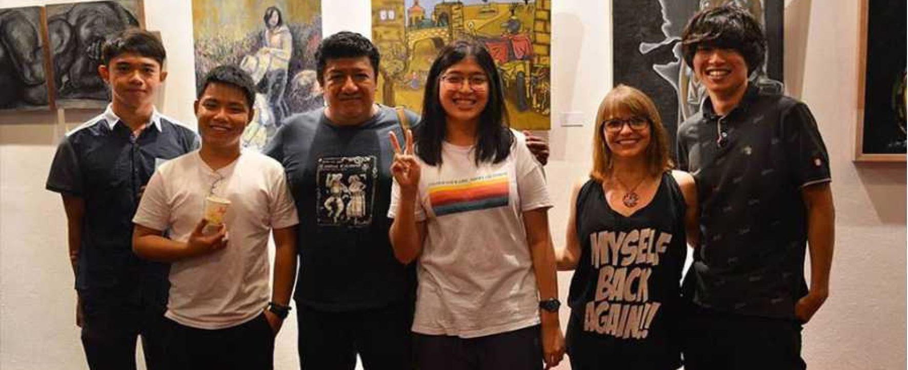 The 5 Fine Art students with Lecturer Mr Ricardo